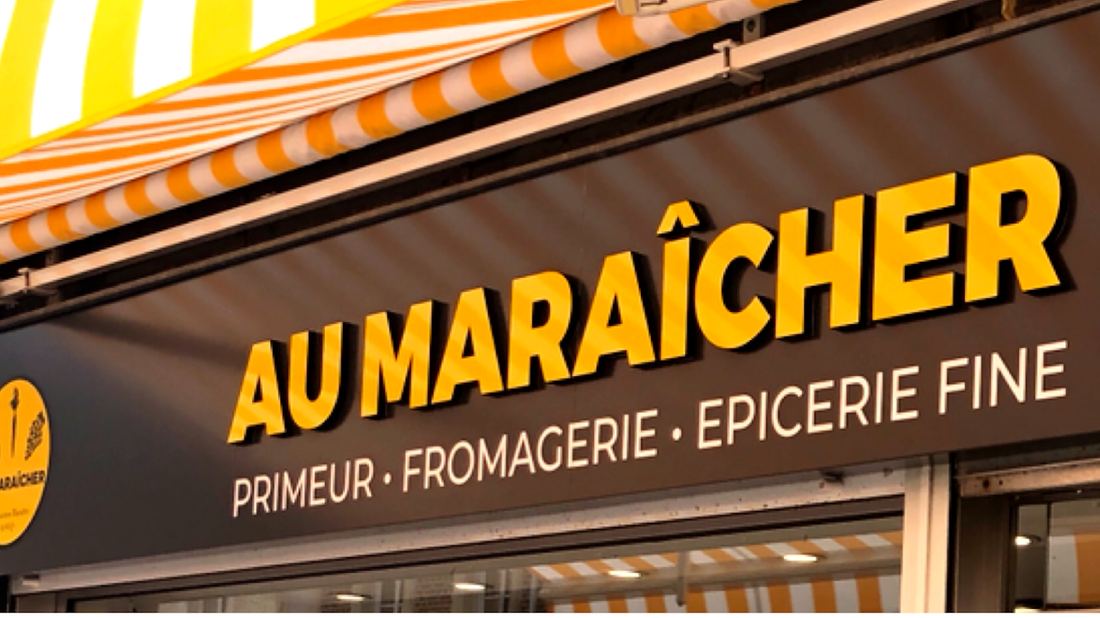 Enseigne Au Maraîcher, Primeur Fromagerie Epicerie fine